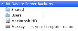 Daylite Server default backup location