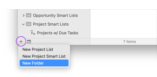 Image demonstrating use of Smart List folders