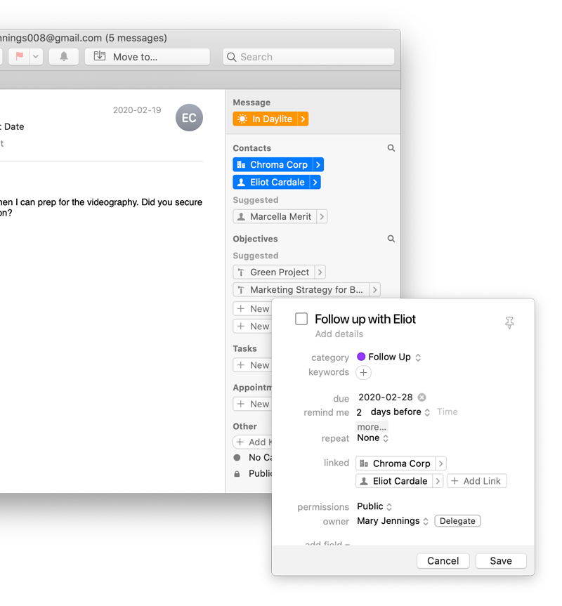 Managing email - Daylite Mail Assistant 
