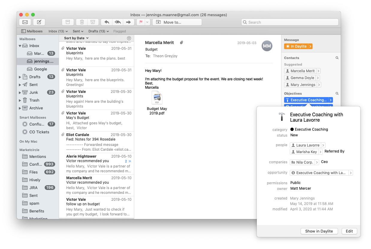 daylite mac crm apple mail email integration 