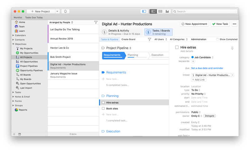 daylite mac crm project pipeline stages