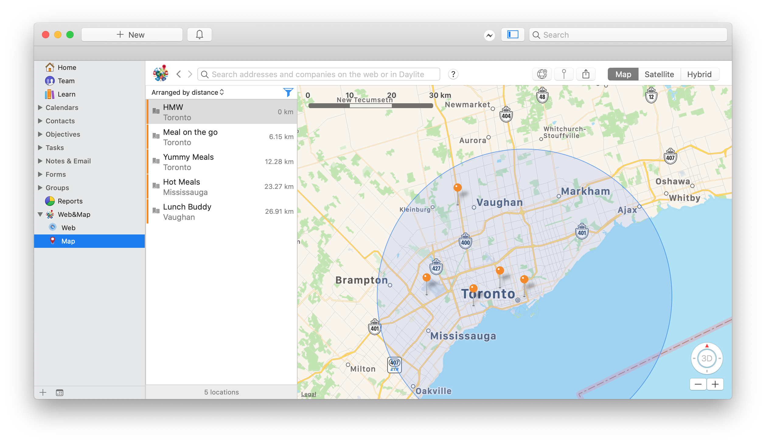 Daylite Mac CRM - web and maps
