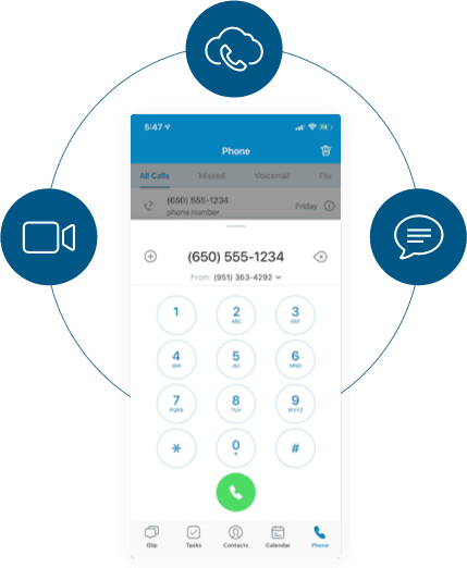 RingCentral's cloud-based phone system for calling, messaging, and video call