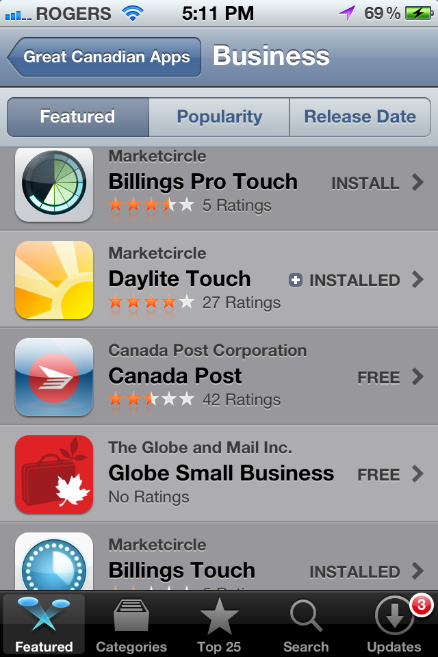 canadian iphone apps